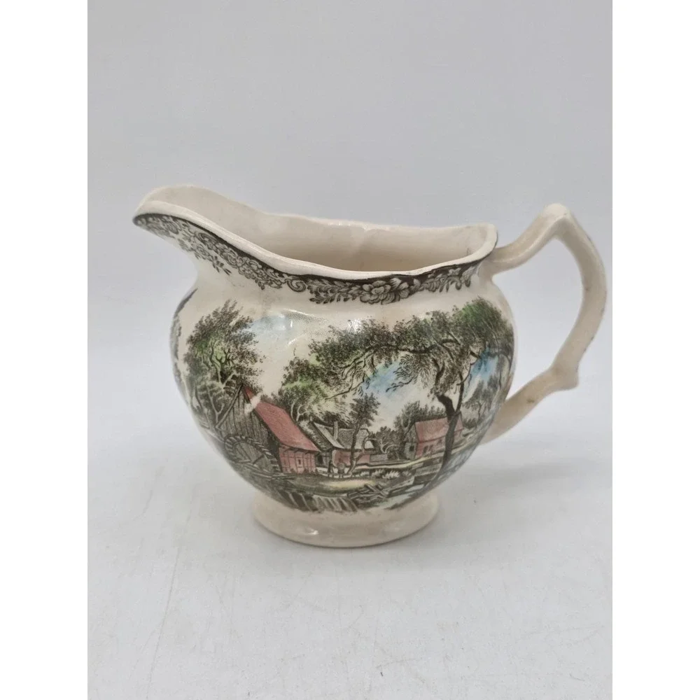 Vintage Johnson Brothers Mill Stream 3 Piece Brown Transferware Ironstone Set